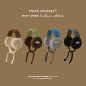 韩系ins毛绒耳罩女生冬季 加厚护耳保暖针织耳包可爱绑带防风耳套