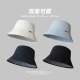 双面可戴春夏渔夫帽大帽檐遮阳防晒纯色盆帽ins甜美格纹水桶帽女