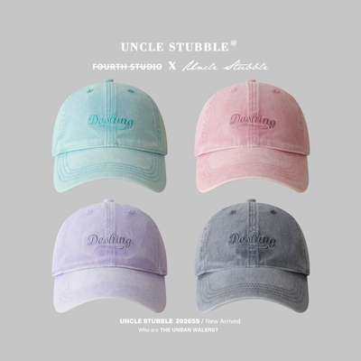 糖果色水洗渐变防晒棒球帽男女