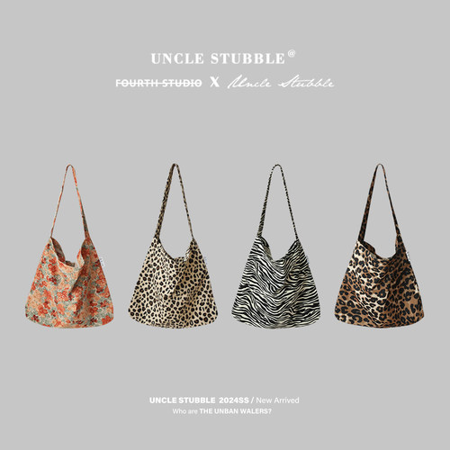 胡茬叔叔小众复古碎花帆布包包