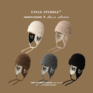 针织毛线雷锋帽女秋冬韩系ins风氛围感飞行帽大头围保暖护耳帽子