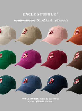 胡茬叔叔原创字母B棒球帽男洋气显脸小软顶鸭舌帽小众设计帽子女