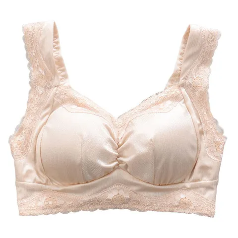 拉丝睡眠胸罩无钢圈文胸收副乳大码内衣运动一件全罩杯聚拢