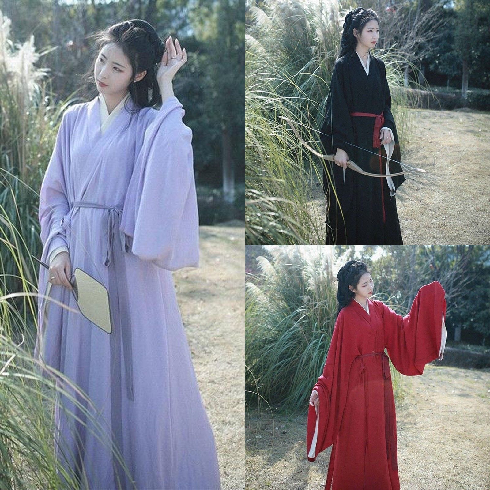 直裾纯色素雅百搭汉服超仙全套古代正版古装学生男女同款