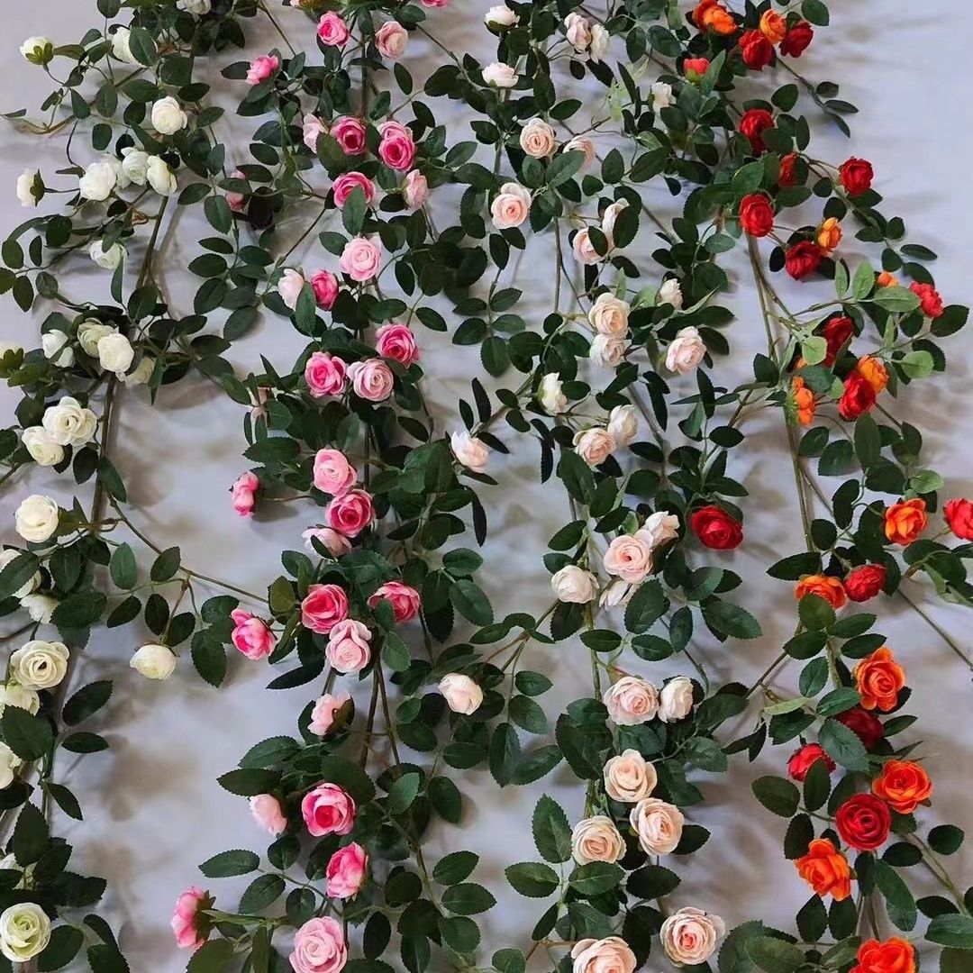 仿真玫瑰花藤藤蔓壁挂假