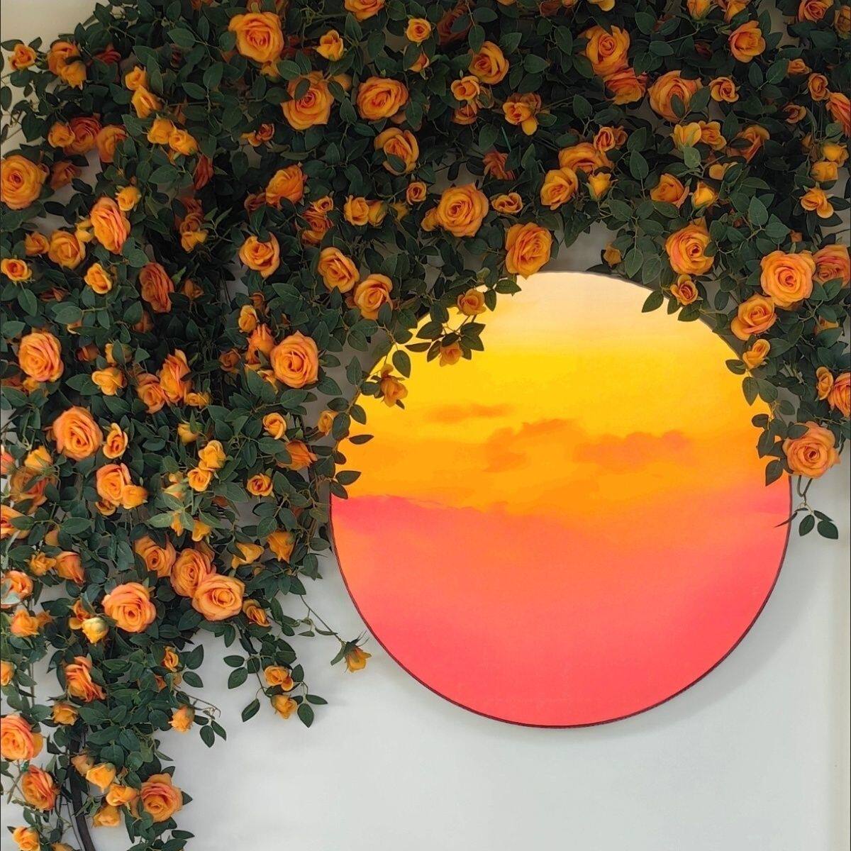 仿真花玫瑰藤条蔓藤绢花假花房顶暖道装饰花链高端造景花墙