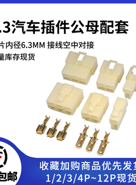 汽车接插件大电流公母对接连接器6.3mm-1P2P3P4P6P8P9P10-12P插头