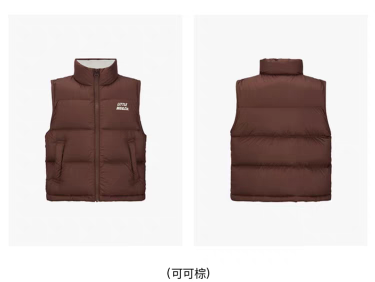 little moco专柜正品25年秋男女童无袖羽绒马甲外套KBE3EINT01