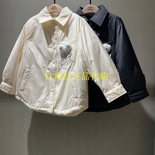 little moco专柜正品24年冬男女童衬衫夹克轻便羽绒服 KBD4EIN007