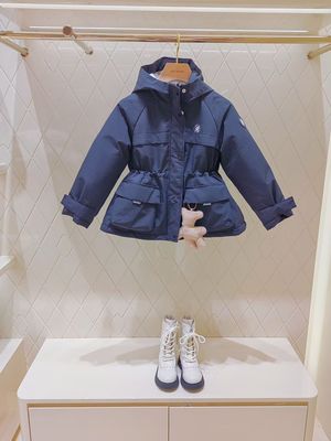 F2ACF4412太平鸟童装mini peace 2025冬季新款女童工装连帽羽绒服