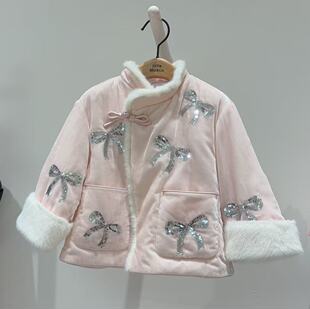 little moco专柜正品26年春女童新年中式斜襟棉服外套KBF1QJK005
