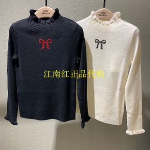 little moco专柜正品24年冬女童毛衣蝴蝶结针织衫KBD4SWTK03