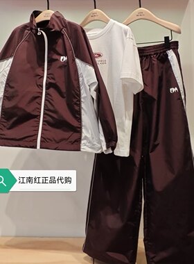 little moco专柜25年秋男女童立领长袖夹克外套KBE3JKT007
