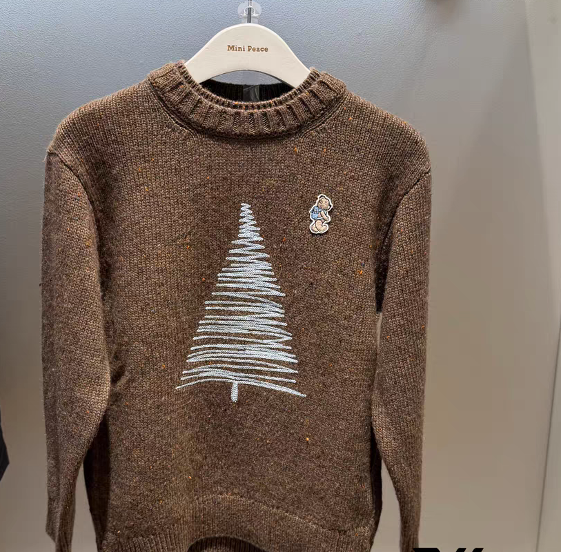 F1EBF4433太平鸟童装mini peace 2025冬季新款男童针织衫套头毛衣