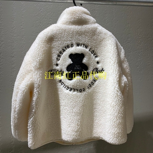 little moco专柜正品24年冬男女童仿羊羔毛夹克厚外套KBD4COT013