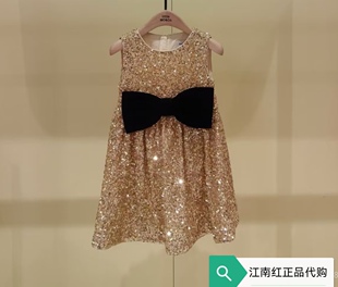 little moco专柜正品26年春款女童亮片礼服连衣裙KBF1DRS004