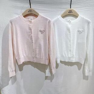little moco专柜25年秋女童长袖针织开衫外套KBE3CAR007