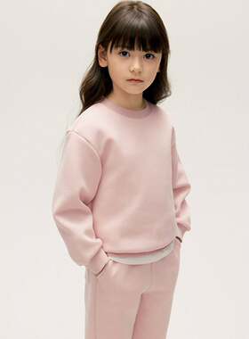 little moco专柜正品25年秋男女童休闲长袖卫衣套头衫 KBE3SWS014