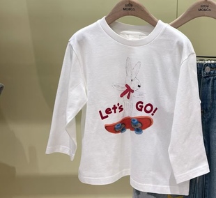 little moco童装正品26年春款男女圆领休闲长袖T恤KBF1TEET01