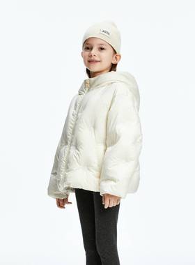 little moco专柜正品24年冬女童拉链连帽羽绒服外套KBD4EINT14