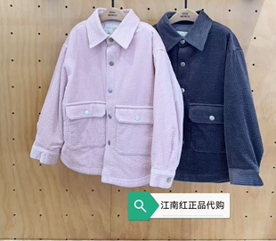 little moco专柜正品25年冬男女童翻领灯芯绒外套KBE4QJK018