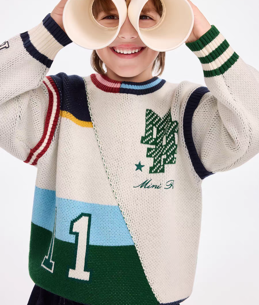 F1EBF4524 童装 mini peace专柜2025年冬款男童套头毛衣秋冬款599