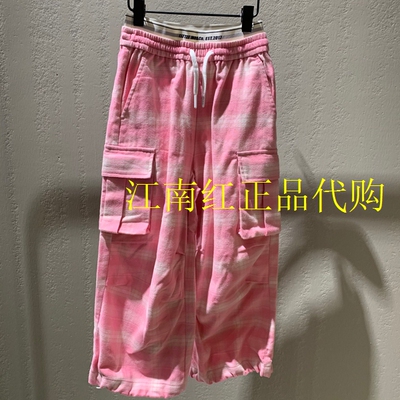 little moco童装25春新款女童双腰头格纹纯棉束脚长裤 KBE1PAT014