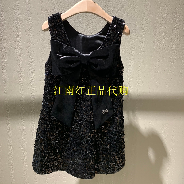 little moco专柜正品24年冬女童珠片派对风无袖连衣裙 KBD4DRS007
