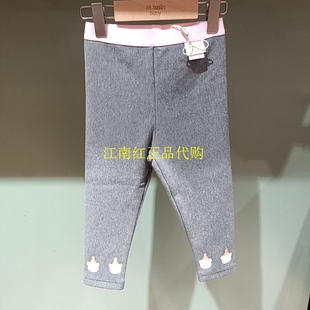 Mlatin马拉丁童装2025年冬款女童幼童休闲加绒打底裤子225917606E
