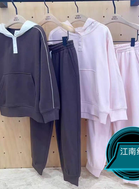 little moco专柜25秋男女童长袖卫裤休闲卫衣套装 KBE3SUT001