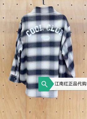 little moco专柜正品25年秋男女童格纹印花长袖衬衫KBE3SHT006