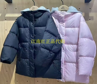 littlemoco专柜正品24年冬女童保暖中长款羽绒服外套KBD4EIN042