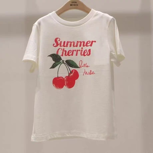 littlemoco专柜正品2026夏装新品女童休闲短袖T恤KBF2TEE021