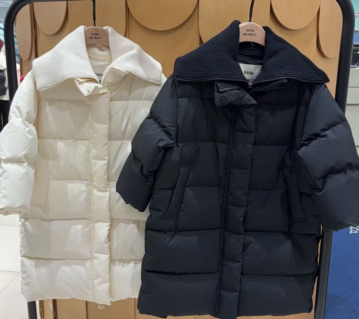 小moco专柜正品25年冬款儿童长款羽绒服外套KBE4EINT12