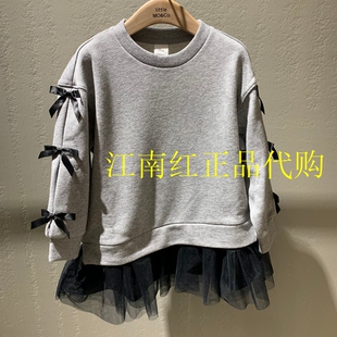 little moco专柜正品25春女童长袖卫衣拼接网纱连衣裙 KBE1DRS010