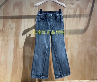 小moco专柜正品25年秋女童立体剪裁时尚牛仔长裤KBE3JEN016