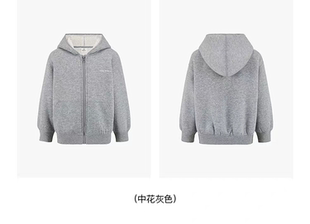 加绒卫衣ittle moco专柜童装26冬装新款男女童印花连帽KBF4COTT03