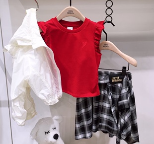 littlemoco专柜正品26年夏款女童微袖修身短袖T恤KBF2TEE042