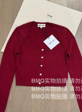 BMQ 玳购级 高阶版】SHUSHUTON2025早春新品潮流红色毛衣针织开衫