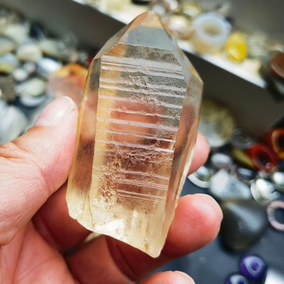 天然巴基斯坦喜马拉雅骸骨水晶原石摆件标本重108.8克