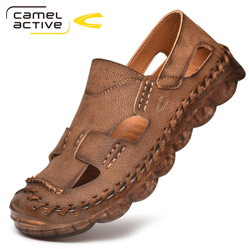 德国骆驼动感真皮凉鞋男鞋镂空洞洞沙滩鞋透气外穿休闲鞋软底皮鞋,流行男鞋,洞洞鞋,淘宝优惠券,粉丝福利购,淘宝优惠卷