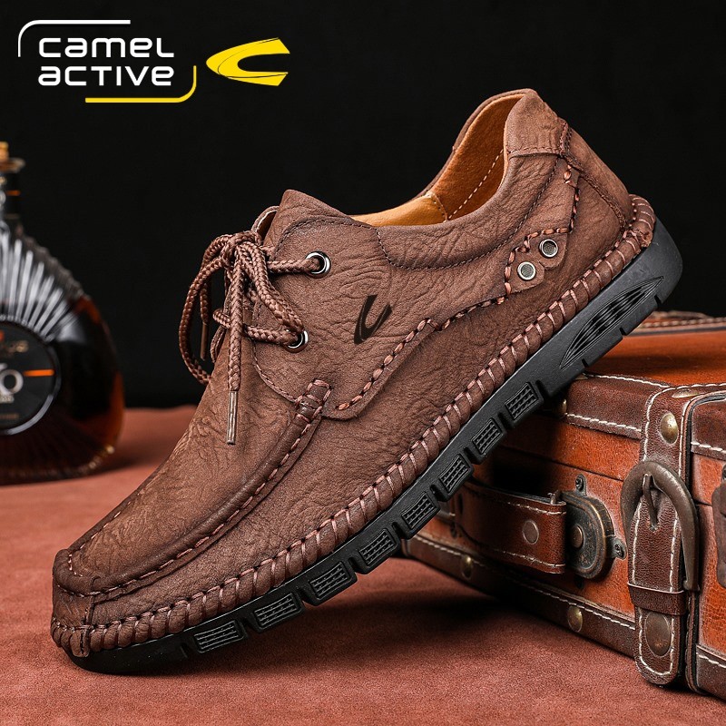 德国骆驼动感男鞋春季夏季潮流透气日常休闲鞋男士百搭真皮皮鞋男,流行男鞋,单鞋,淘宝优惠券,粉丝福利购,淘宝优惠卷