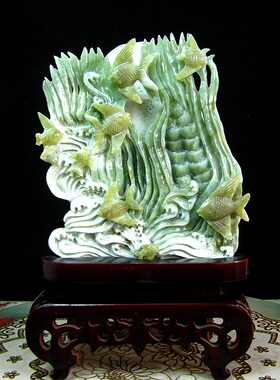天然原石雕刻岫岩玉金玉满堂