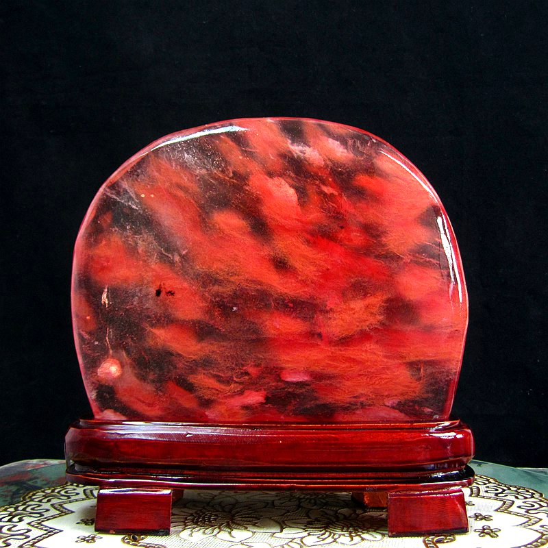 天然红色水晶摆件家居装饰品工艺品客厅玄关造型装饰摆设