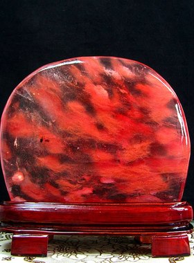 天然红色水晶摆件家居装饰品
