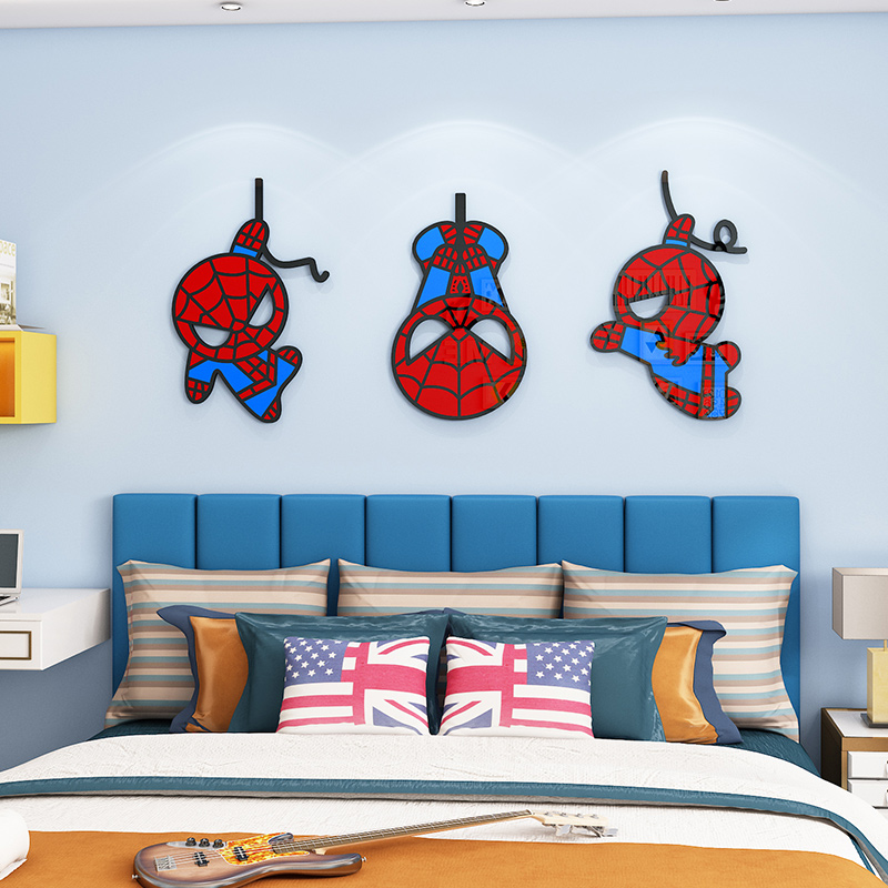 漫威英雄蜘蛛侠卧室床头墙贴纸