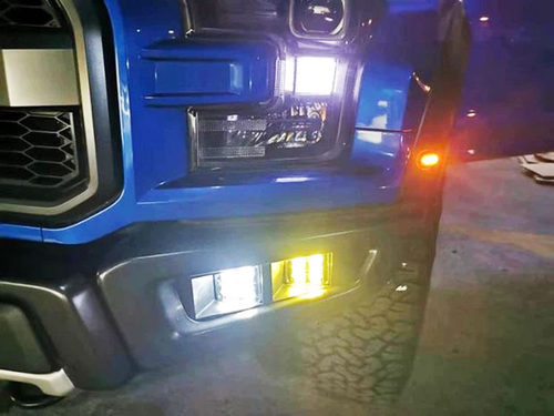 09-20年猛禽F150皮卡前杠雾灯日间行车灯高亮LED越野远光灯改装件