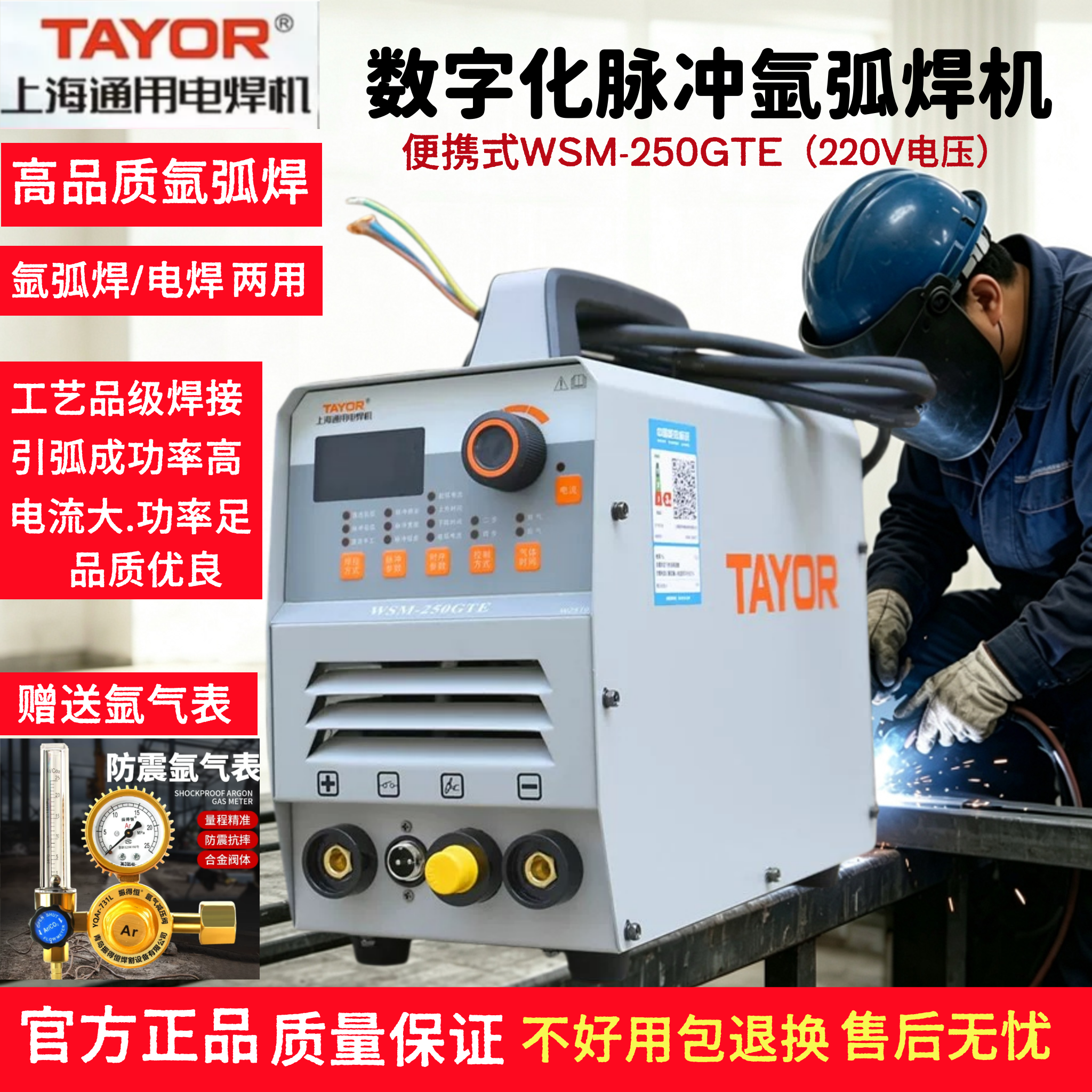 上海通用电焊机WSM-250GTE逆变直流脉冲氩弧WS-300V两用机400T200