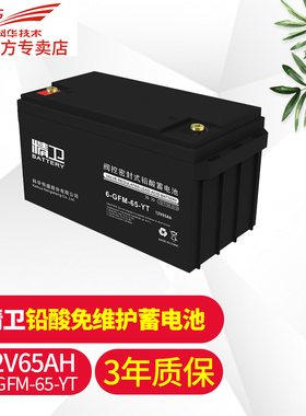 科华技术 KELONG 精卫电池 65AH 6-GFM-65-YT免维护UPS铅酸蓄电池