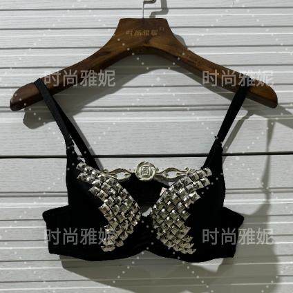 时尚雅妮性感欧美亚克力钻石钉珠文胸吊带内衣舞台亮片演出服女装